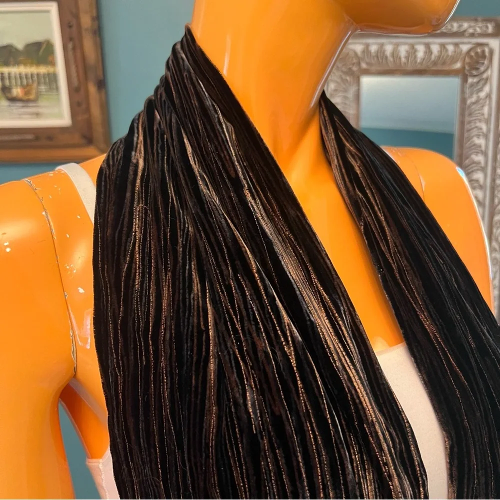 Long Textured Velvet Scarf